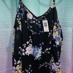 NWT Torrid 1X black floral cami tank top
